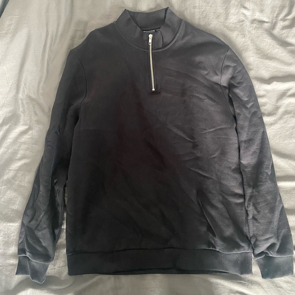 Mens  black Asos quarterzip size L